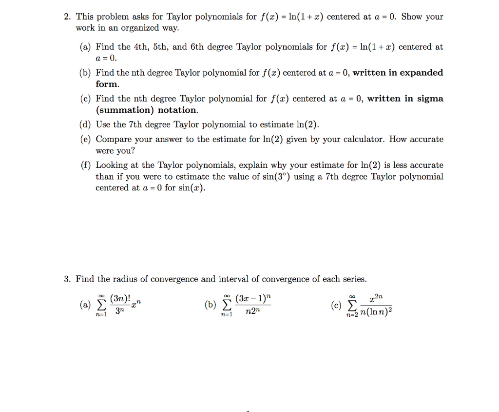 Solved 2 This Problem Asks For Taylor Polynomials For Fx 2240