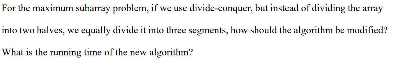 For the maximum subarray problem, if we use | Chegg.com