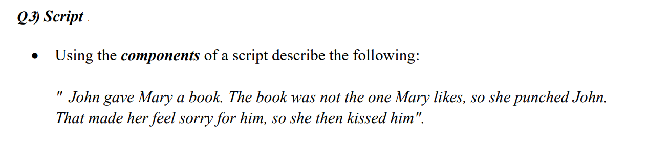 23) Script - Using the components of a script | Chegg.com