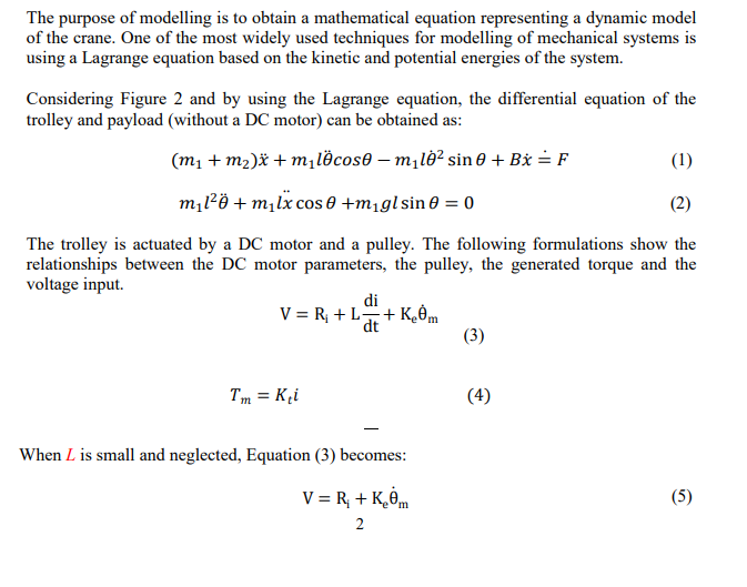 Solved The purpose of modelling is to obtain a mathematical | Chegg.com