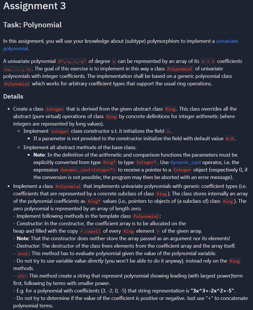 Assignment 3. C++. This is all the information | Chegg.com