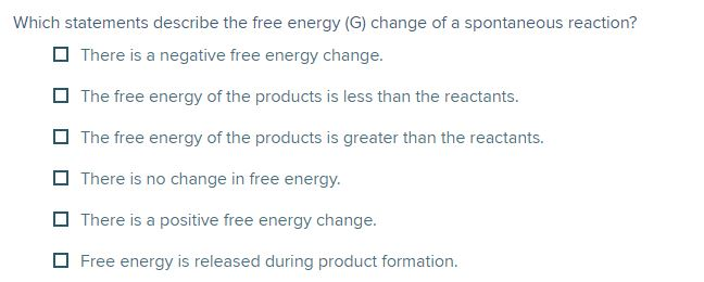 All sponta-neous reactions have discount a negative free-energy change