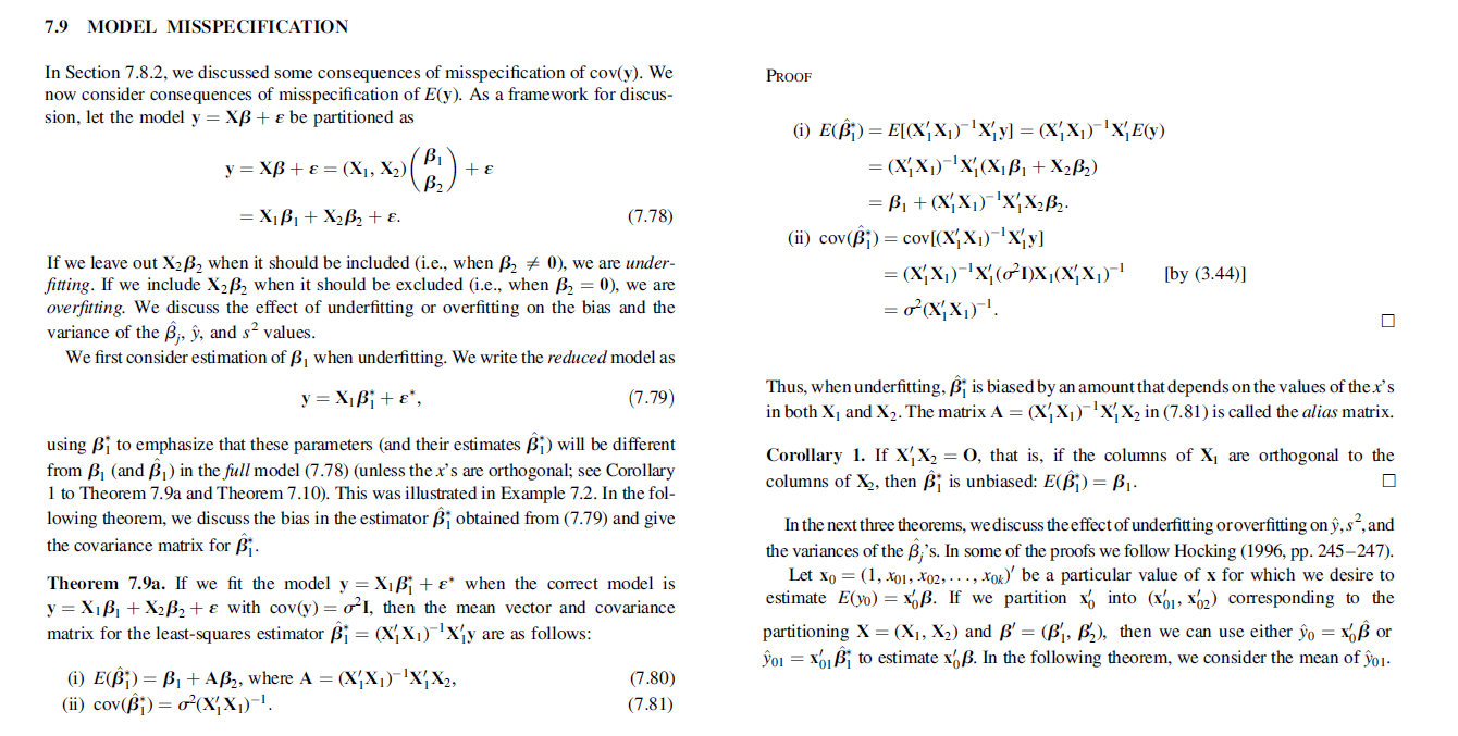 Solved Theorem 7.9b. Let ġoi = Xoß, Where B11 = (X/X)-'Xjy. | Chegg.com