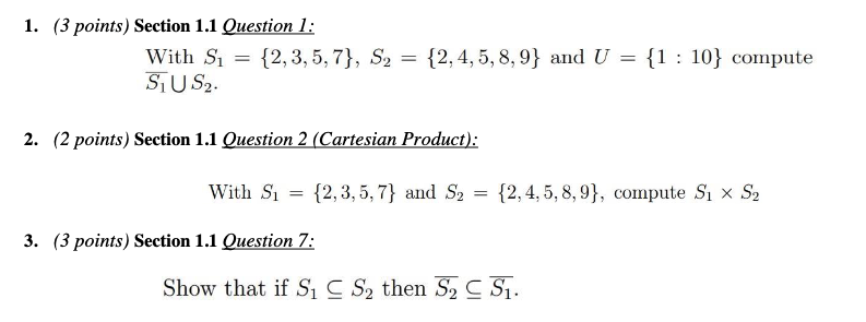 Solved (3 points) Section 1.1 Question 1: With | Chegg.com