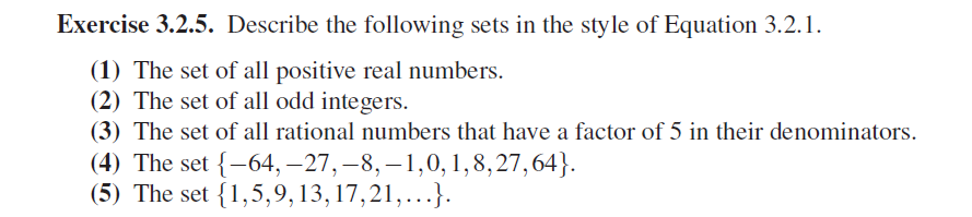 Solved Exercise 3.2.5. Describe the following sets in the | Chegg.com