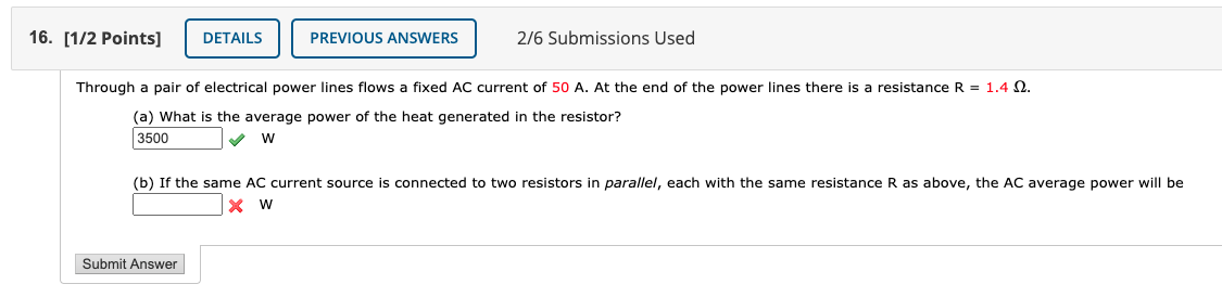 Solved 16. [1/2 Points] DETAILS PREVIOUS ANSWERS 276 | Chegg.com
