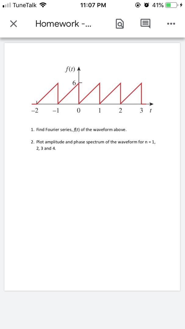 Solved Oll Tune Talk 11 07 Pm 41 H Homework F T A Chegg Com