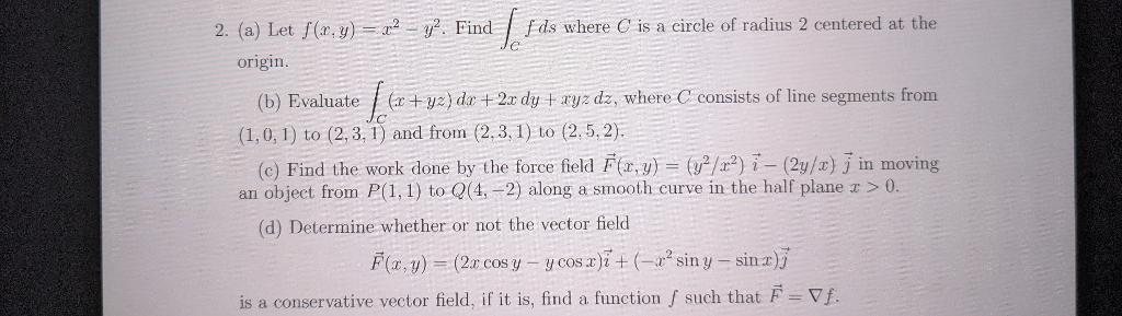 Solved fds where C is a circle of radius 2 centered at the | Chegg.com