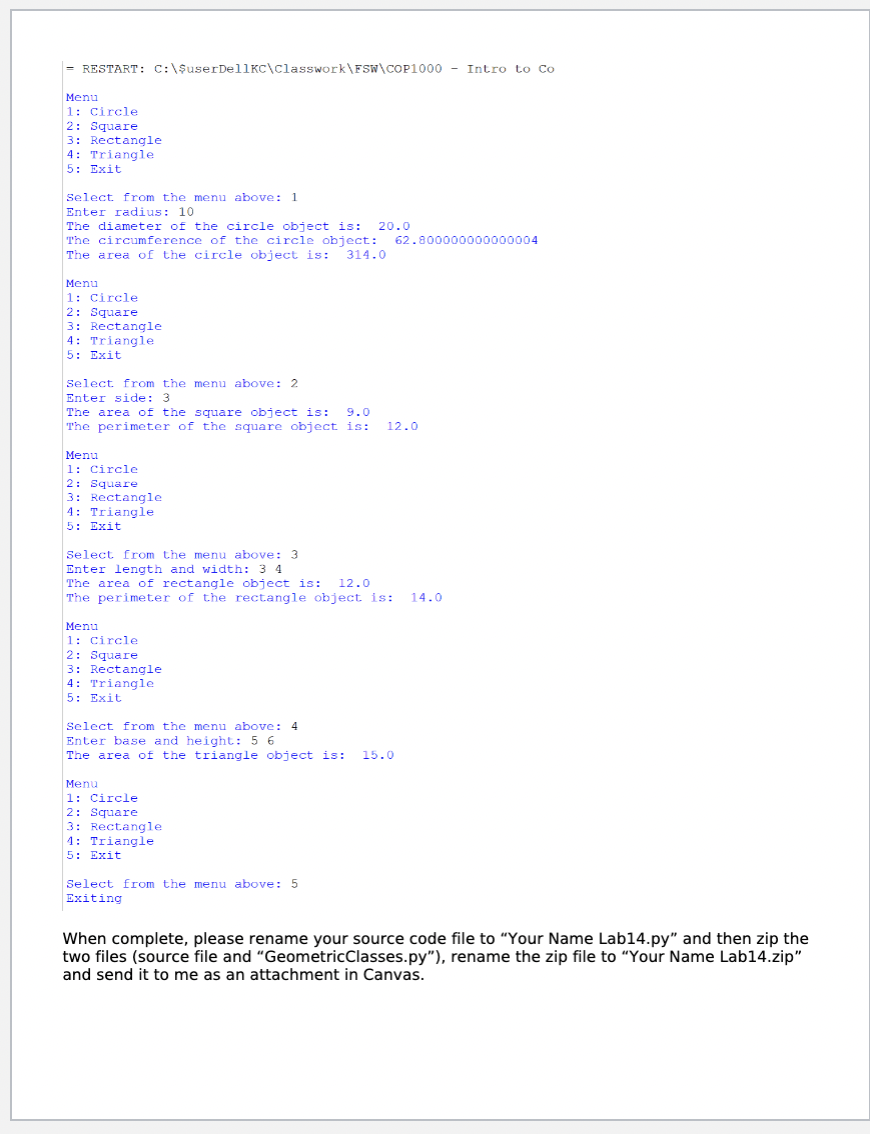 Solved Lab14:Create a Python module called | Chegg.com