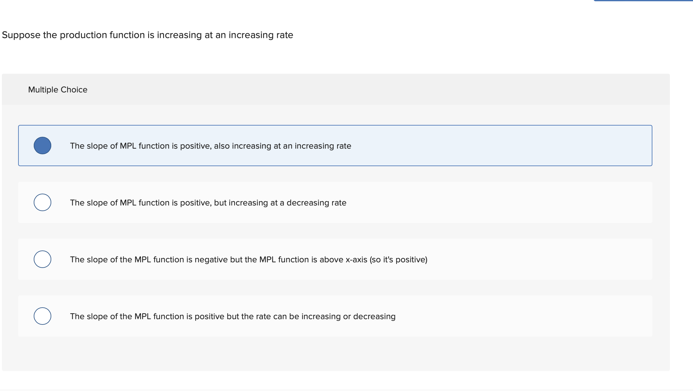 Solved Suppose the production function is increasing at an | Chegg.com