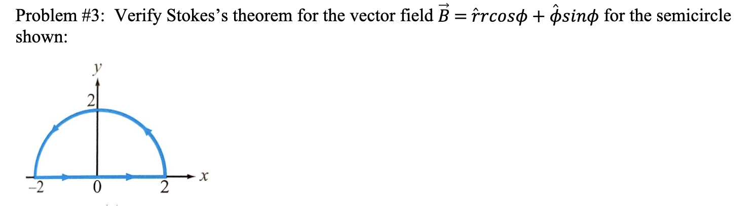 Solved Problem #3: Verify Stokes's Theorem For The Vector | Chegg.com