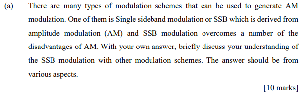 Solved (a) There are many types of modulation schemes that | Chegg.com