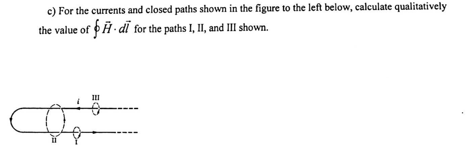 Solved c) For the currents and closed paths shown in the | Chegg.com