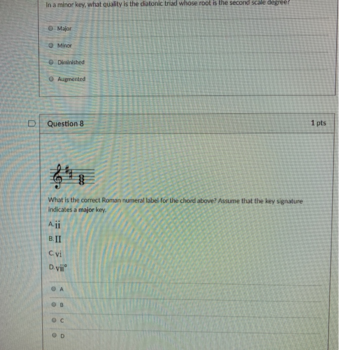 In a minor key, what quality is the diatonic triad | Chegg.com