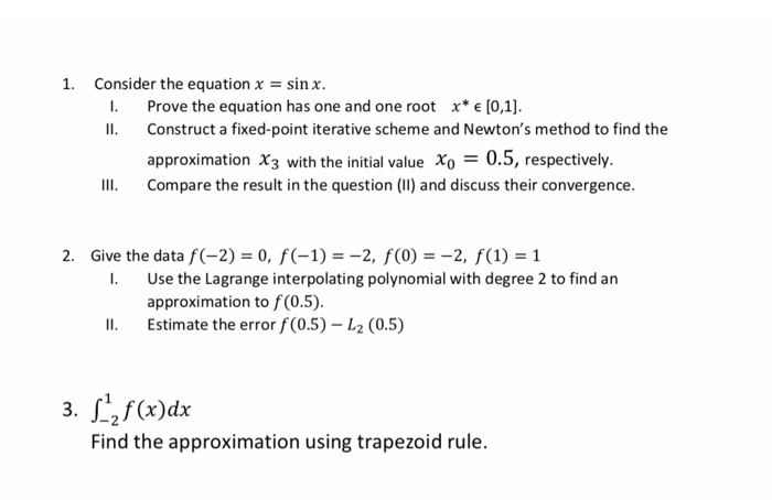 Solved 1. Consider the equation x sin x. I Prove the | Chegg.com