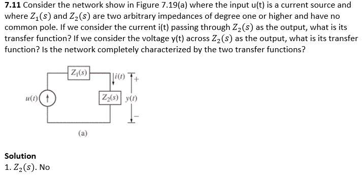 Solved 7.11 Consider the network show in Figure 7.19(a) | Chegg.com