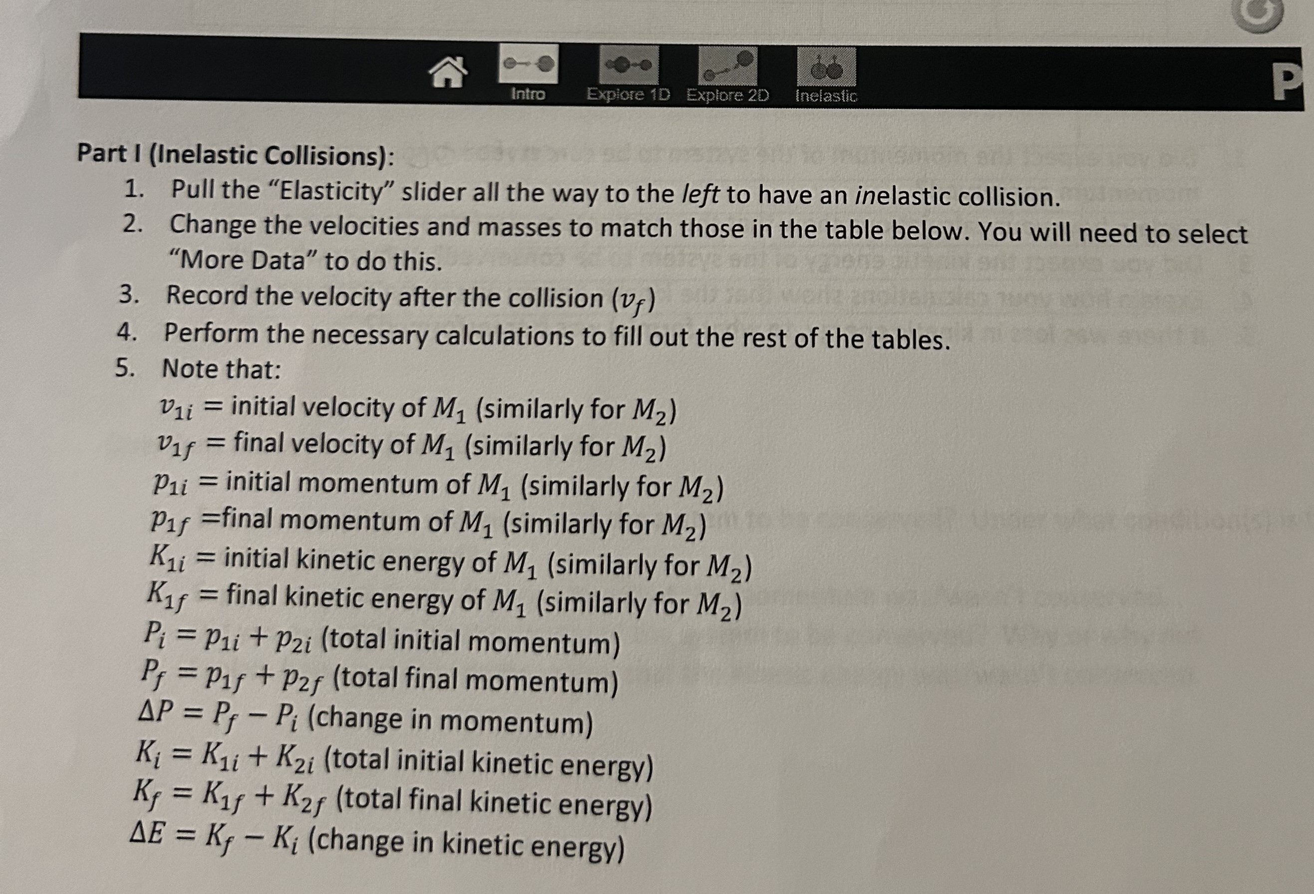 Solved Part I (Inelastic Collisions): 1. Pull The | Chegg.com