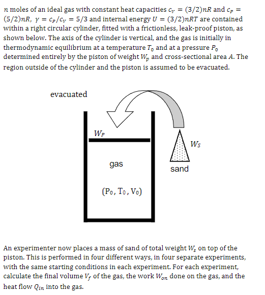 Solved n moles of an ideal gas with constant heat capacities | Chegg.com