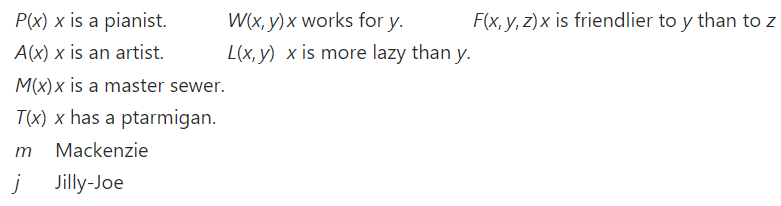 Solved P(x) x is a pianist Ax) x is an artist W(x y) works Chegg com