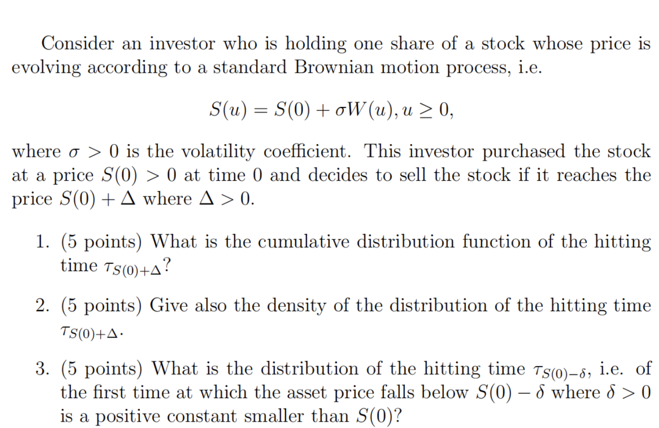 Consider An Investor Who Is Holding One Share Of A | Chegg.com