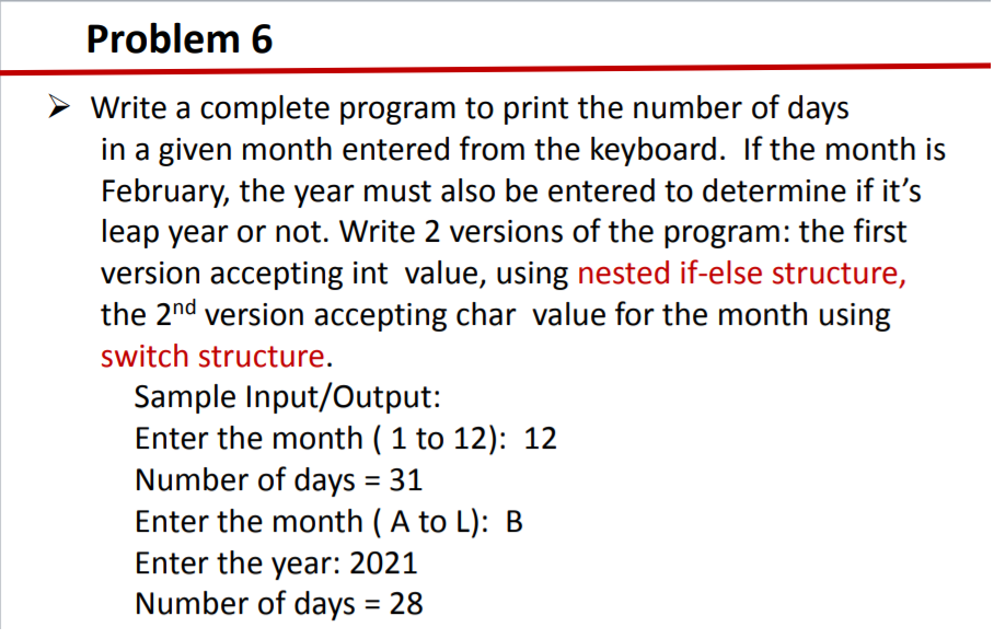 Solved Problem 6 Write a complete program to print the | Chegg.com