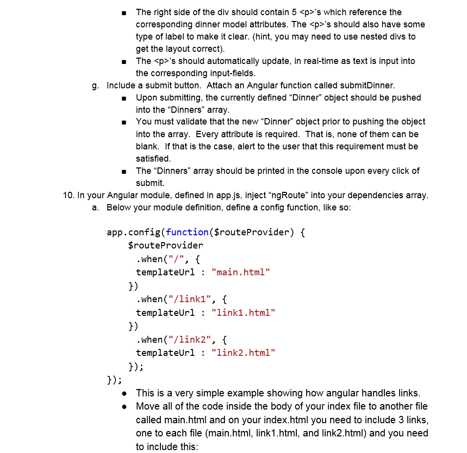 1. Include a link to the Angular CDN in your html 2. | Chegg.com