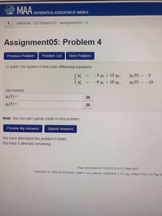Solved MAA MATHEMATICAL ASSOCIATION OF AMERICA Kwebwork / | Chegg.com