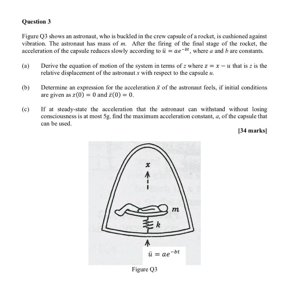 Question 3 Figure Q3 Shows An Astronaut Who Is Bu Chegg Com