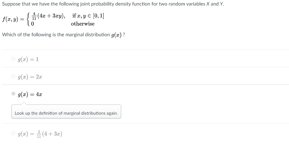 Suppose That We Have The Following Joint Probability Chegg Com