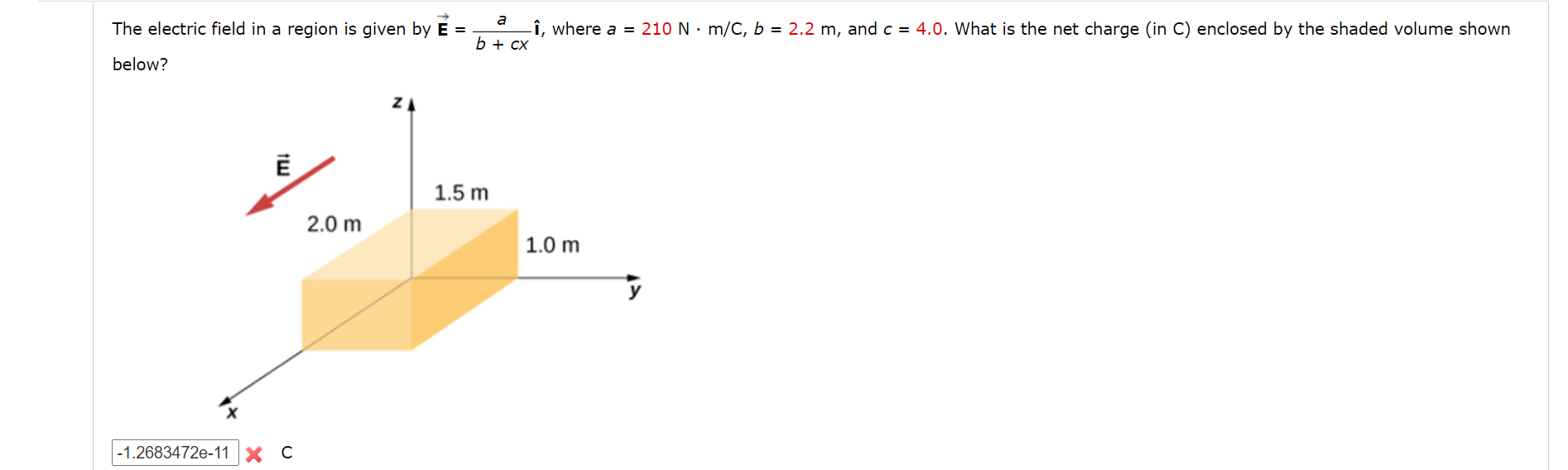 Solved The electric field in a region is given by E = a Î, | Chegg.com
