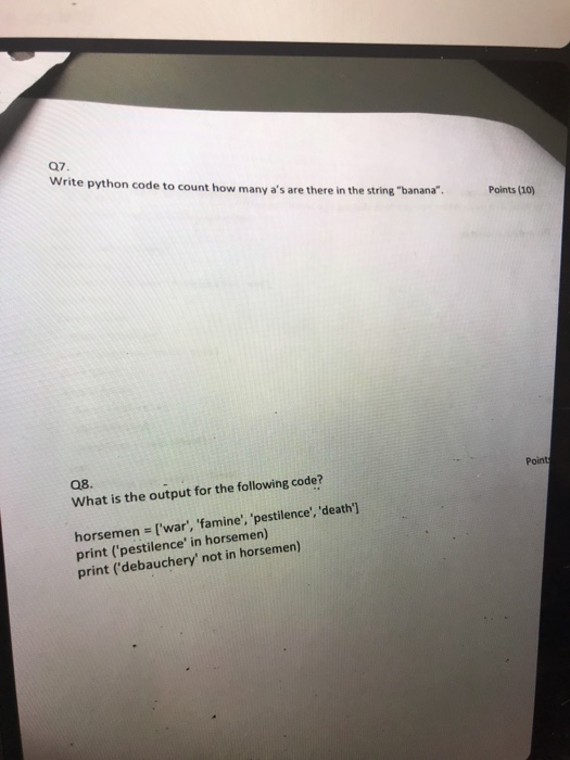 Solved 07 Write python code to count how many a's are there | Chegg.com
