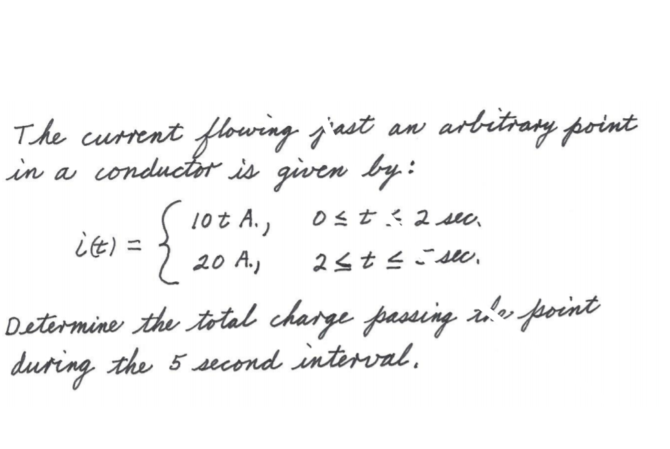 Solved The current flowing just an arbitrary point in a | Chegg.com