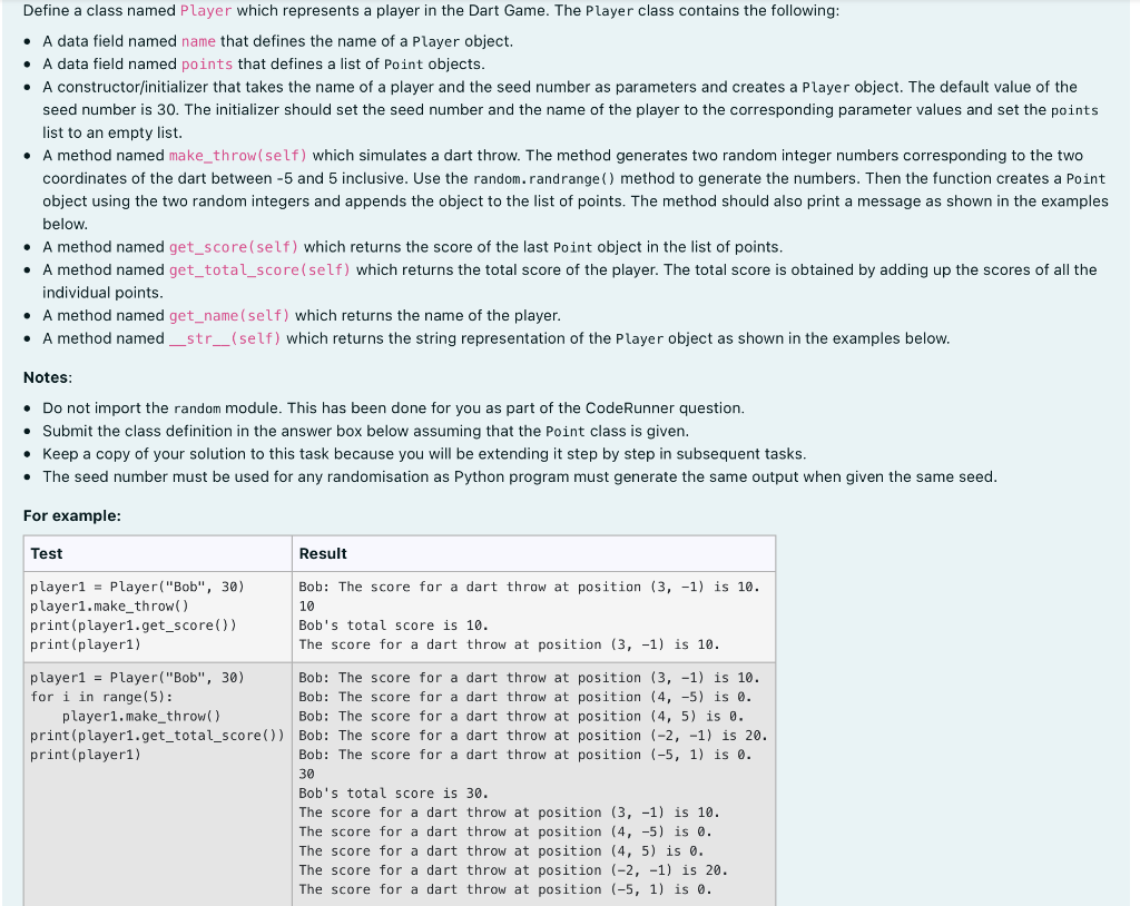 Solved POINT CLASS CODE class Point: def __init__(self, x | Chegg.com