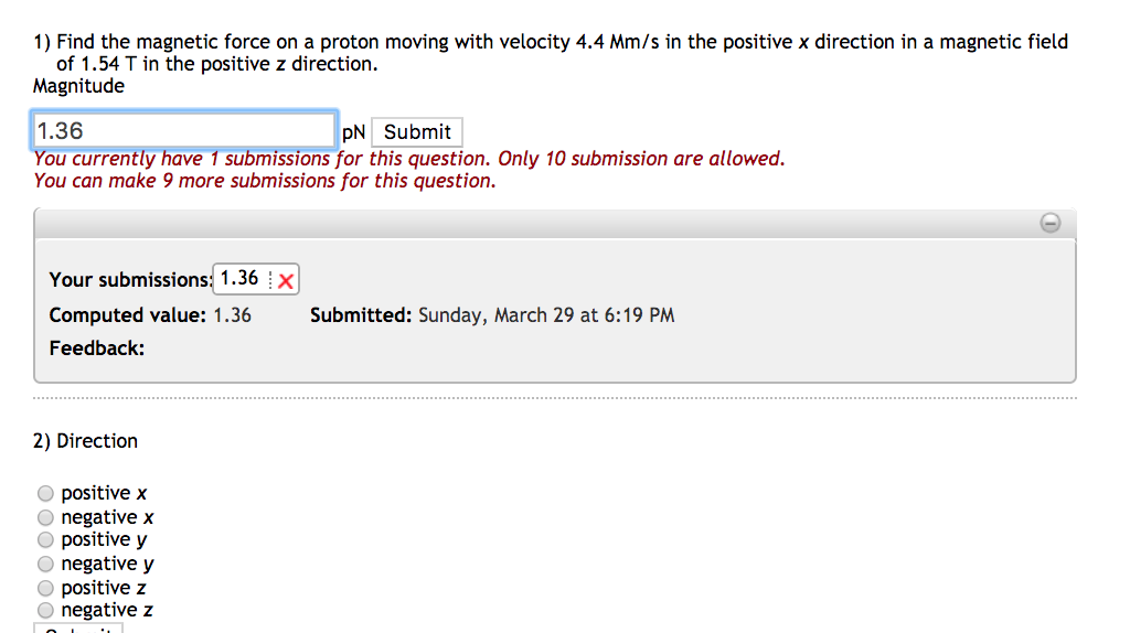 Solved 1) Find The Magnetic Force On A Proton Moving With | Chegg.com