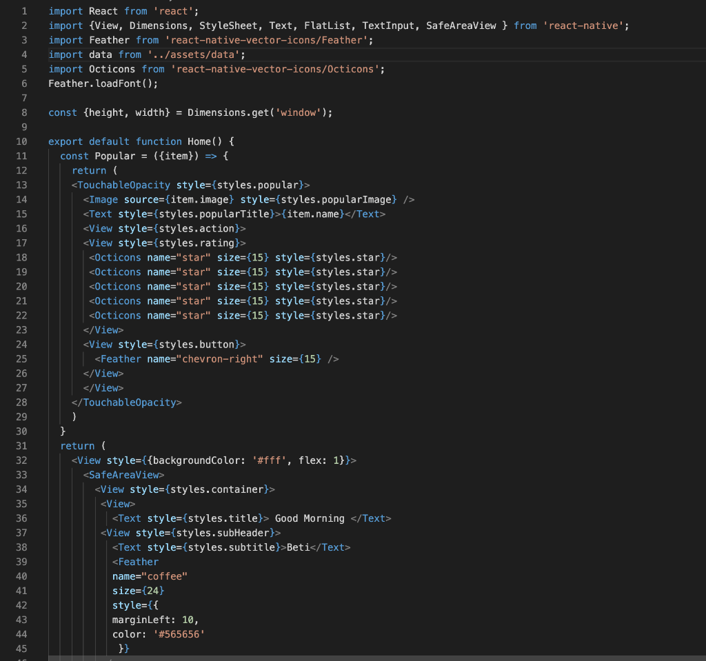 Solved import React from 'react'; import {View, Dimensions, | Chegg.com