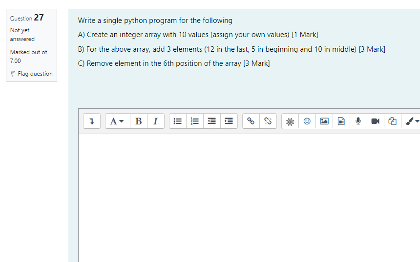Solved Question 27 Not yet answered Marked out of 7.00 P | Chegg.com