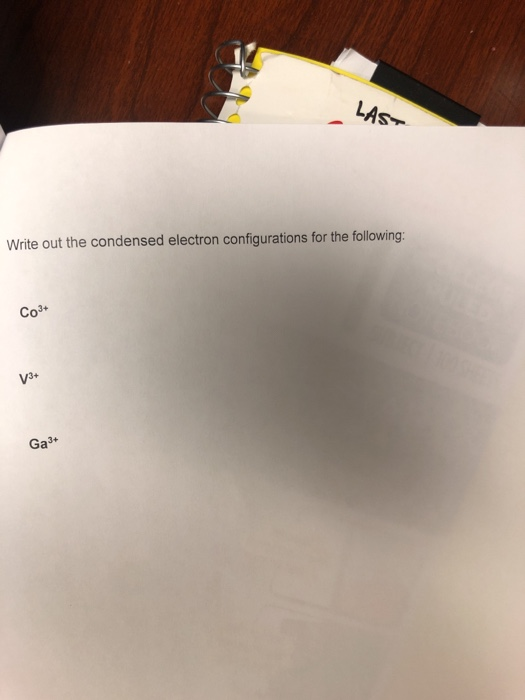 Solved Write out the condensed electron configurations for | Chegg.com