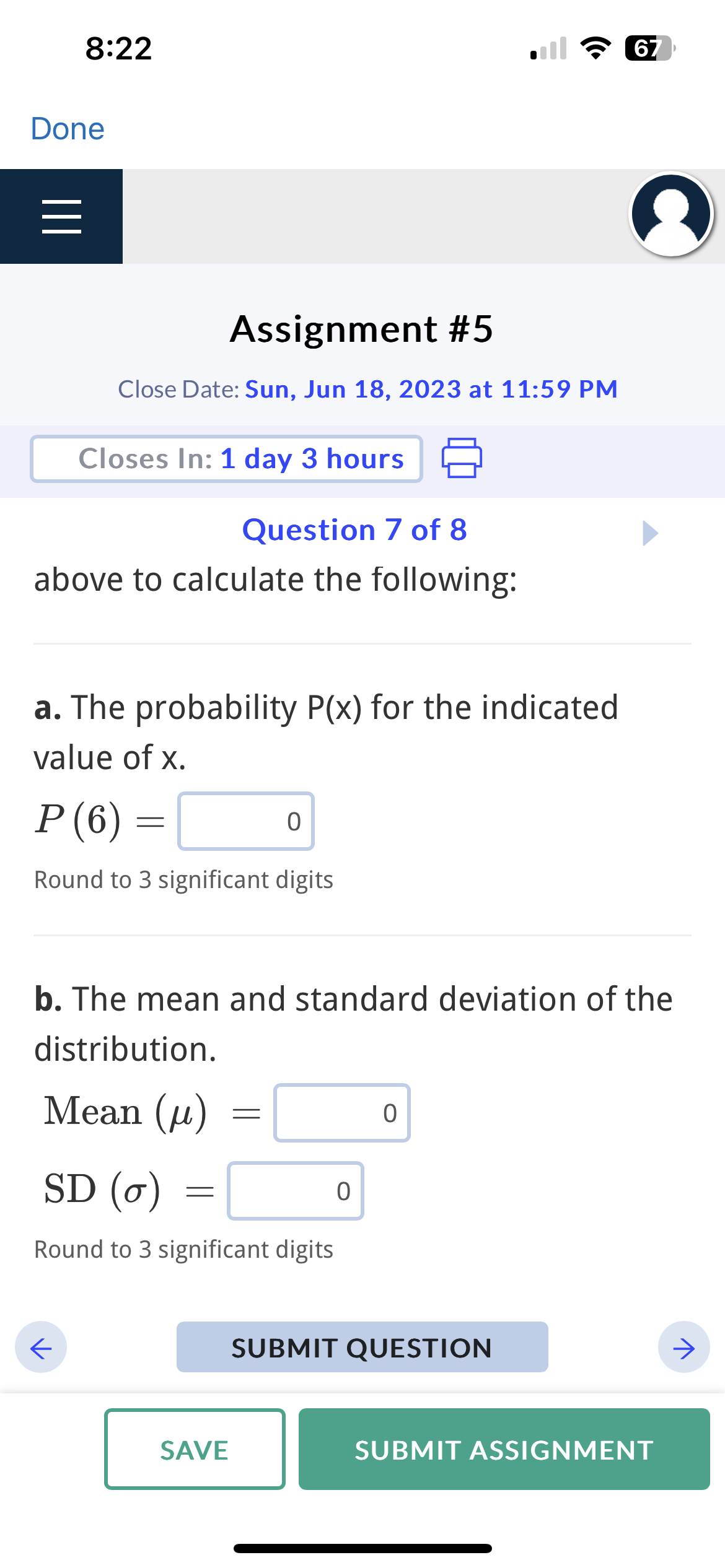 A Poisson distribution with λ=7.4 and x=6. Use the | Chegg.com