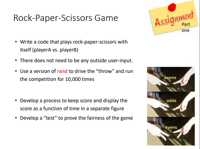 Solved In Matlab Rock Paper Scissors Game Assignment Par