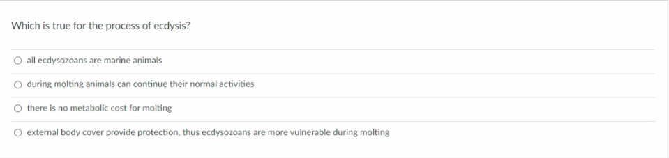 Solved Which is true for the process of ecdysis? all | Chegg.com