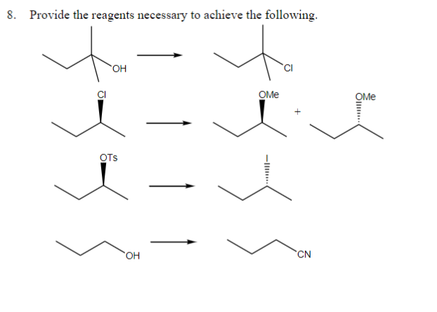 Solved Provide the reagents necessary to achieve the | Chegg.com