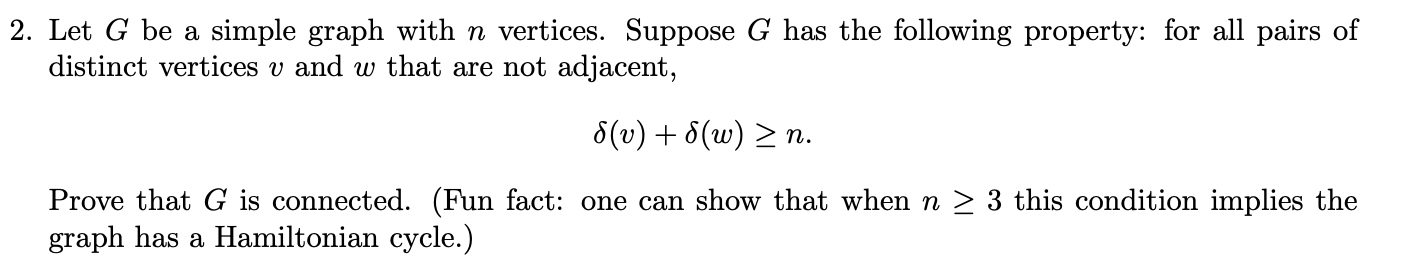 Solved Let G be a simple graph with n vertices. Suppose G | Chegg.com
