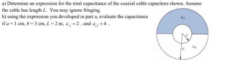 Solved a) Determine an expression for the total capacitance | Chegg.com