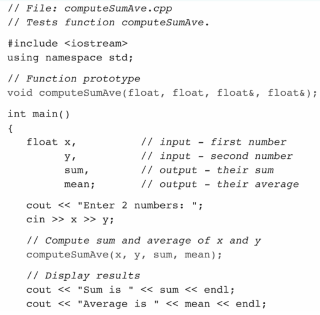 Solved Question: Modify the two number, sum and average | Chegg.com