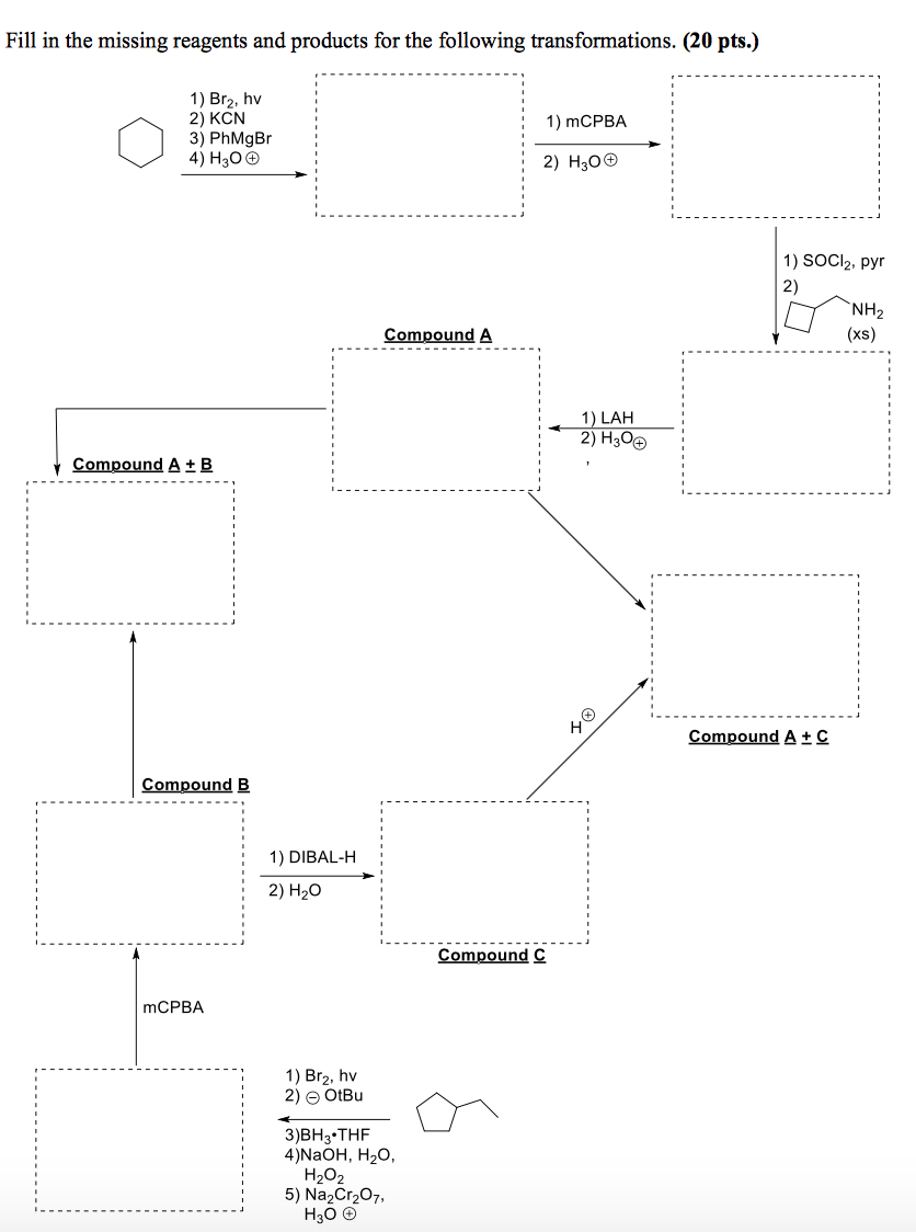 Solved Fill in the missing reagents and products for the | Chegg.com