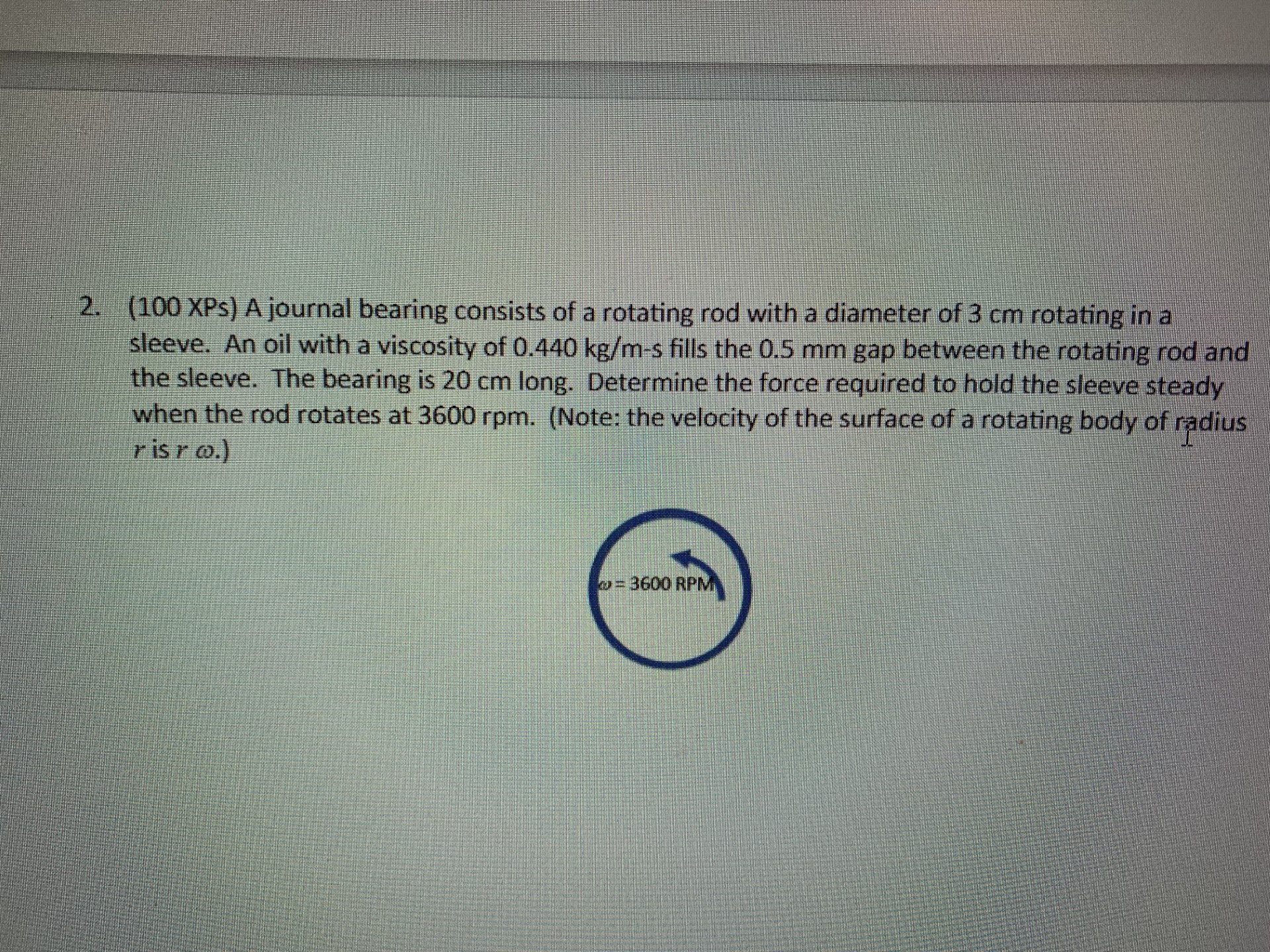 Solved (100 XPs) A journal bearing consists of a rotating | Chegg.com