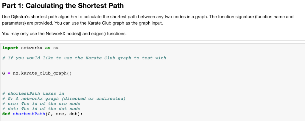 Part 1: Calculating the Shortest Path Use Dijkstra's | Chegg.com