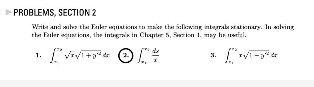 Solved PROBLEMS, SECTION 2 Write and solve the Euler | Chegg.com