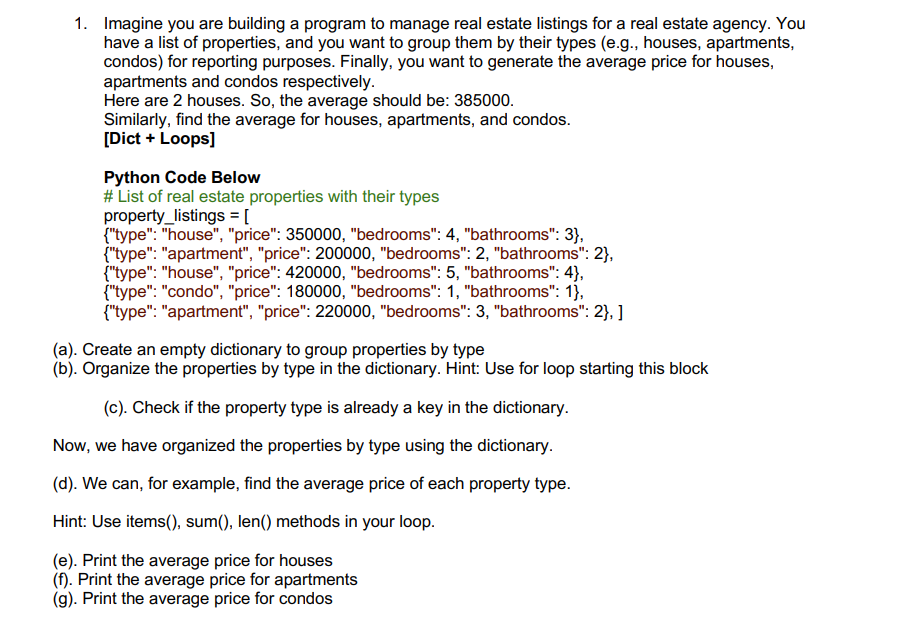 Solved 1. Imagine you are building a program to manage real | Chegg.com