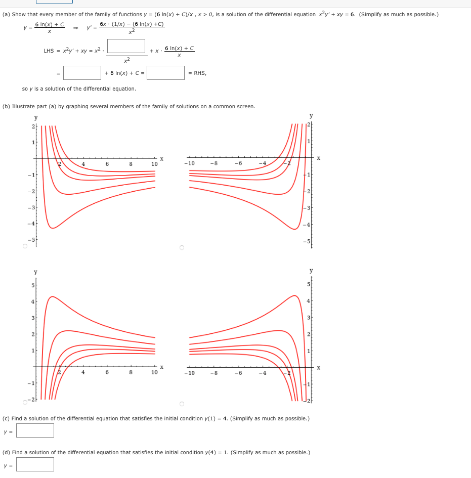 Solved (a) Show that every member of the family of functions | Chegg.com